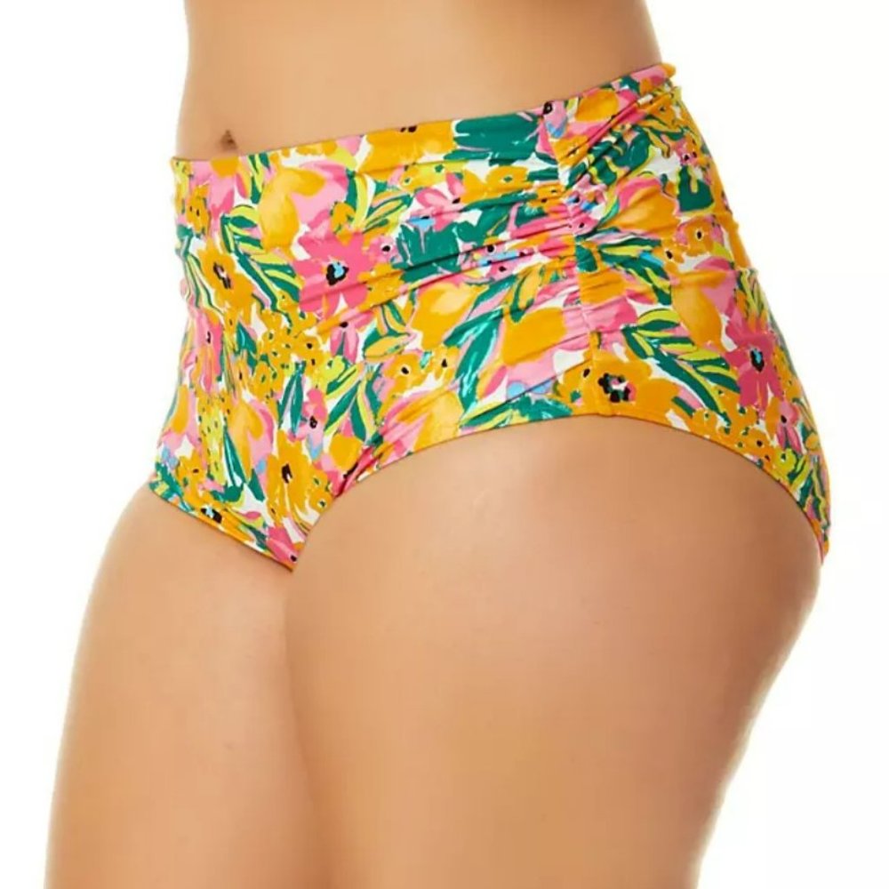 NWT Anne Cole Convertible High Waisted Bikini Bottoms XXL Floral